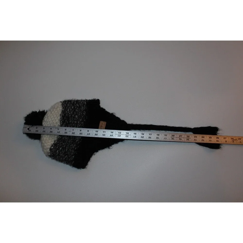 SCREAMER WINTER EAR FLAP KNIT BEANIE HAT‎ TASSELS FLEECE LINED